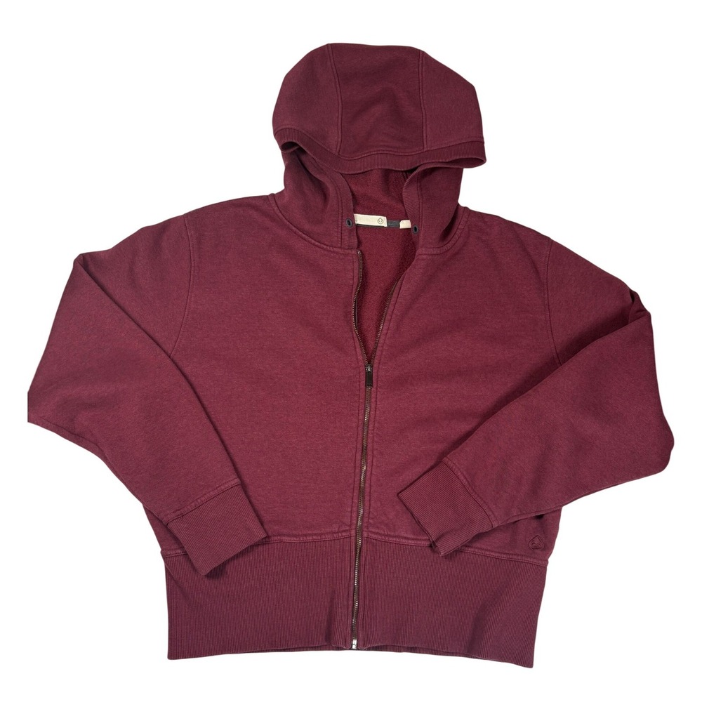 tasc Performance Studio Fleece Hoodie Burgundy Full Zip Bamboo Organic‎ Size M